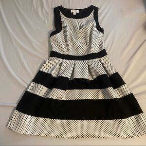 ELLE | Dress | Size: 4 | Color: White/Black Polk dotted